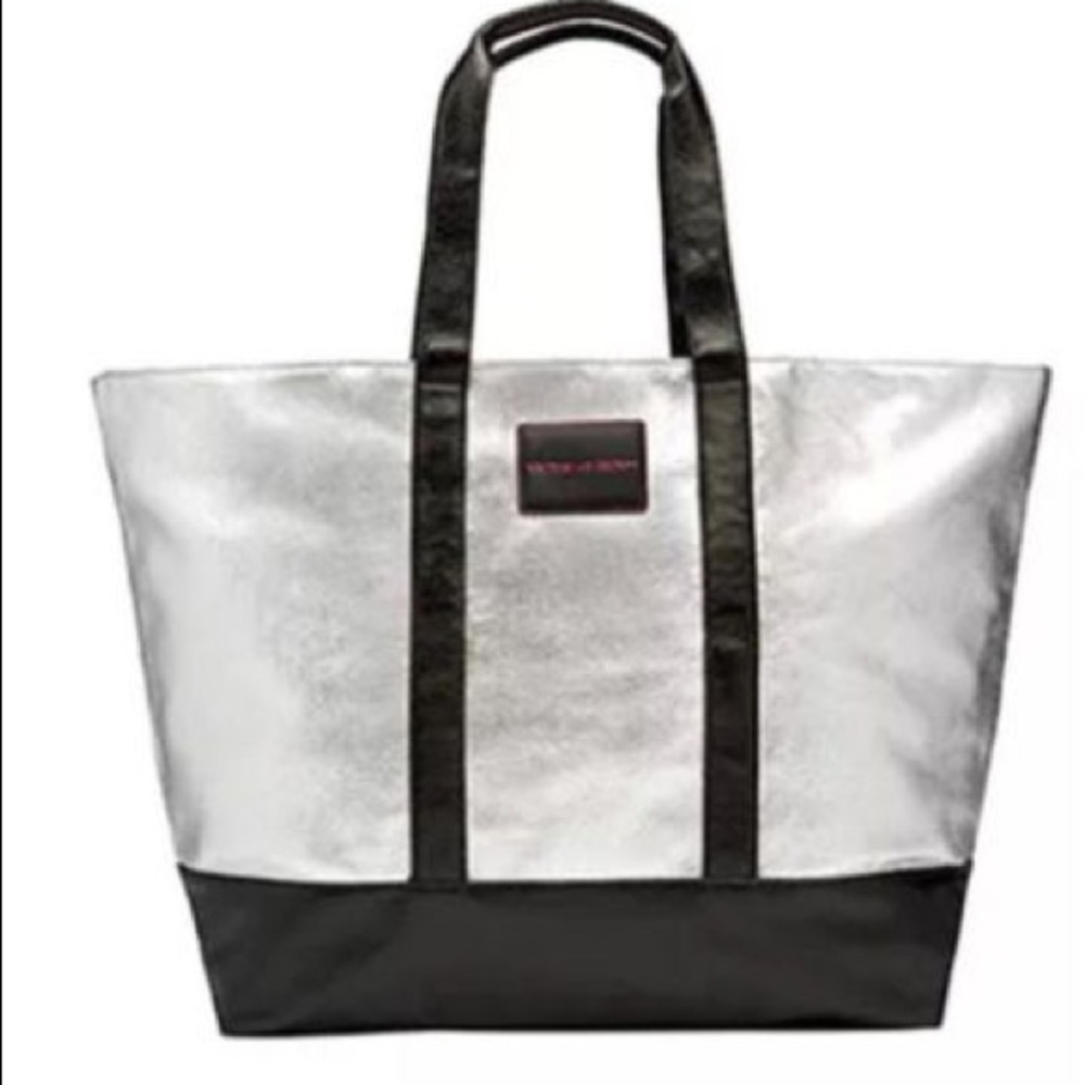 Large Silver Victoria’s Secret Tote